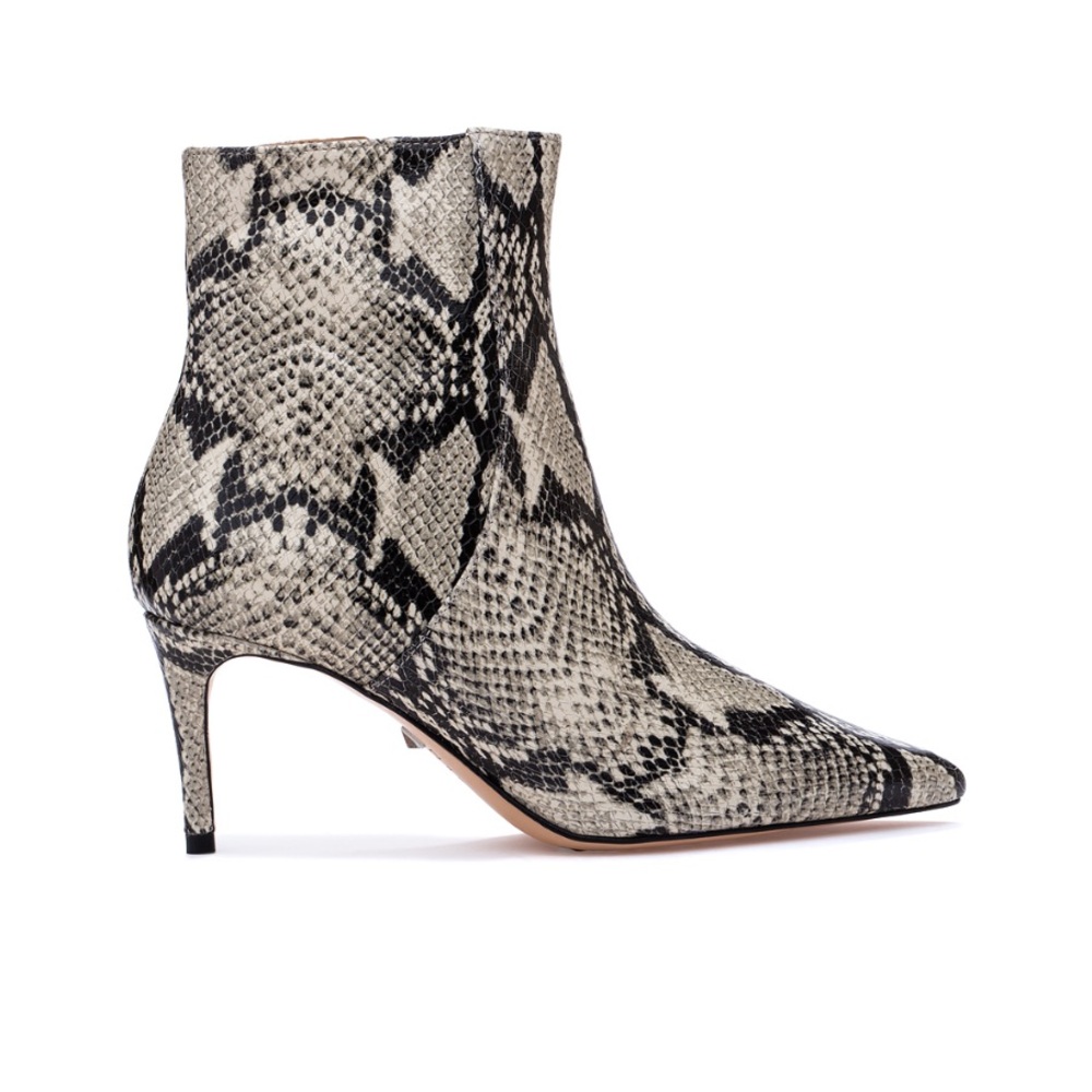 SCHUTZ Snakeskin Patterned Heeled Boots 8